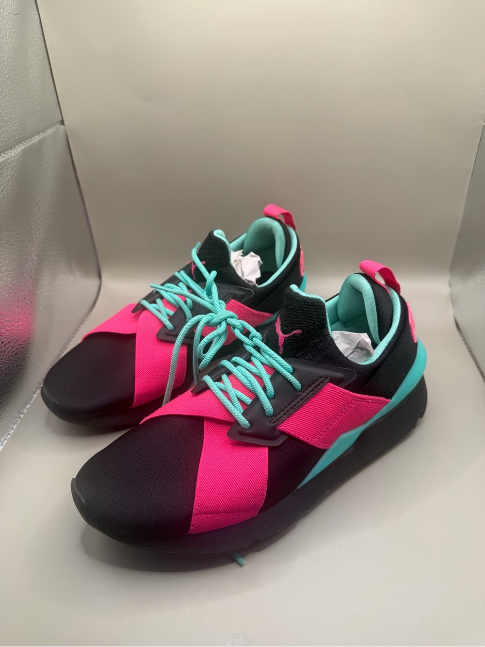 Puma Muse X-2 Black Pink Aqua Sneakers Women’s Size 7